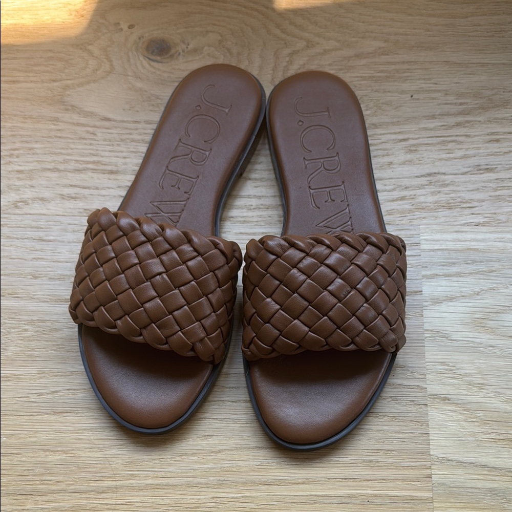 J. Crew Women's Brown Woven Slide Sandals